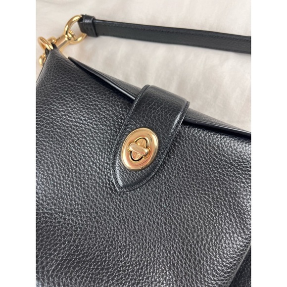 COACH Black Pebble Leather Addie Crossbody - Picture 6 of 13